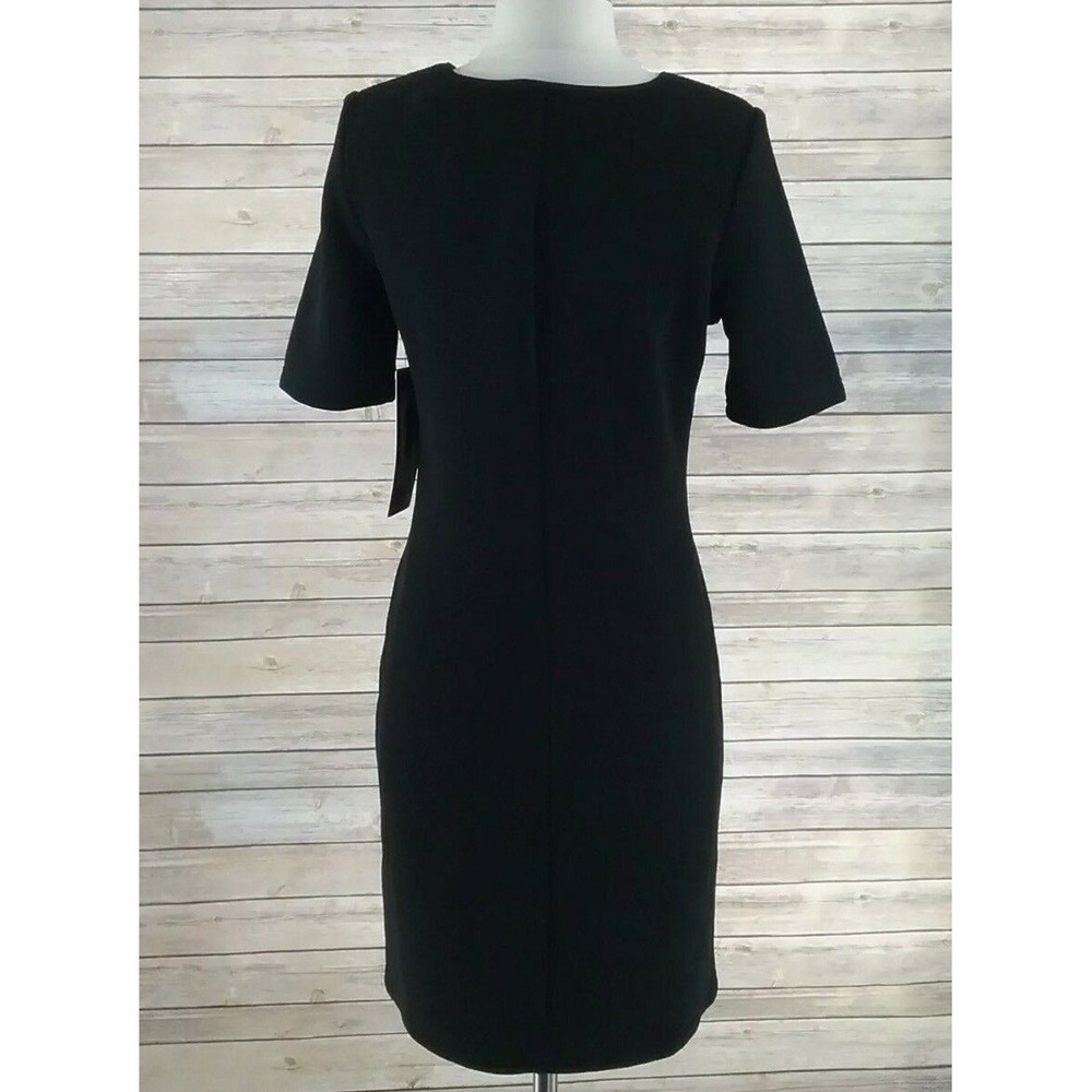 NWT MARIO SERRANI ITALY Little Black Dress XS Ribbed Stretch Short Sl Date Night